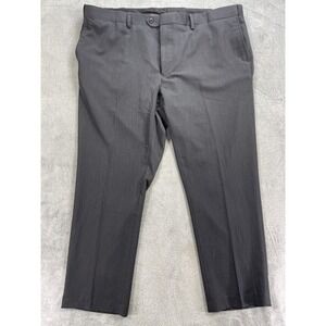 Oak Hill Dress Pants Mens 48x30 Charcoal Stretch Flat Front Formal Perfect Fit